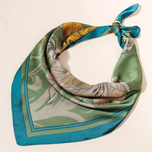 Load image into Gallery viewer, Olive Green Flower Printed Scarf
