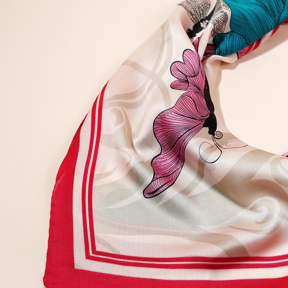 Red Flower Printed Scarf - Jewelry Store by Erik Rayo