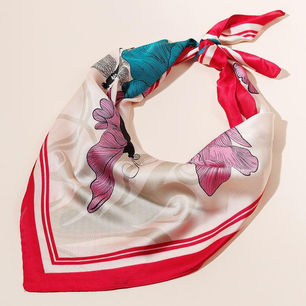 Red Flower Printed Scarf - Jewelry Store by Erik Rayo