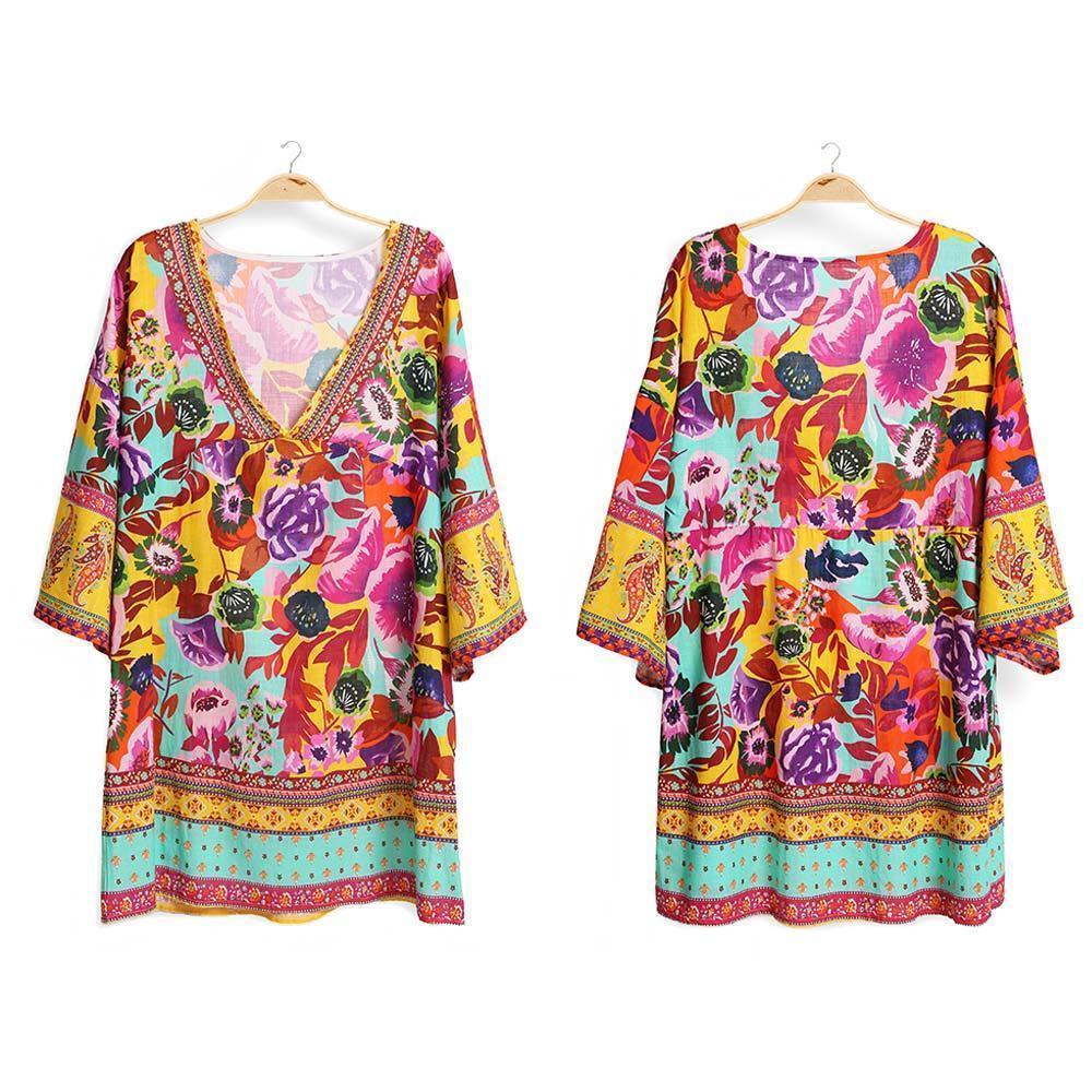 Floral Printed Cover Up Dress - Jewelry Store by Erik Rayo
