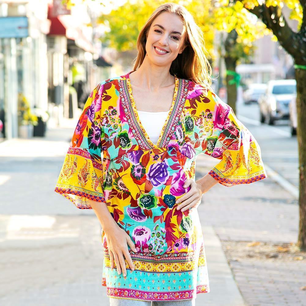 Floral Printed Cover Up Dress - Jewelry Store by Erik Rayo