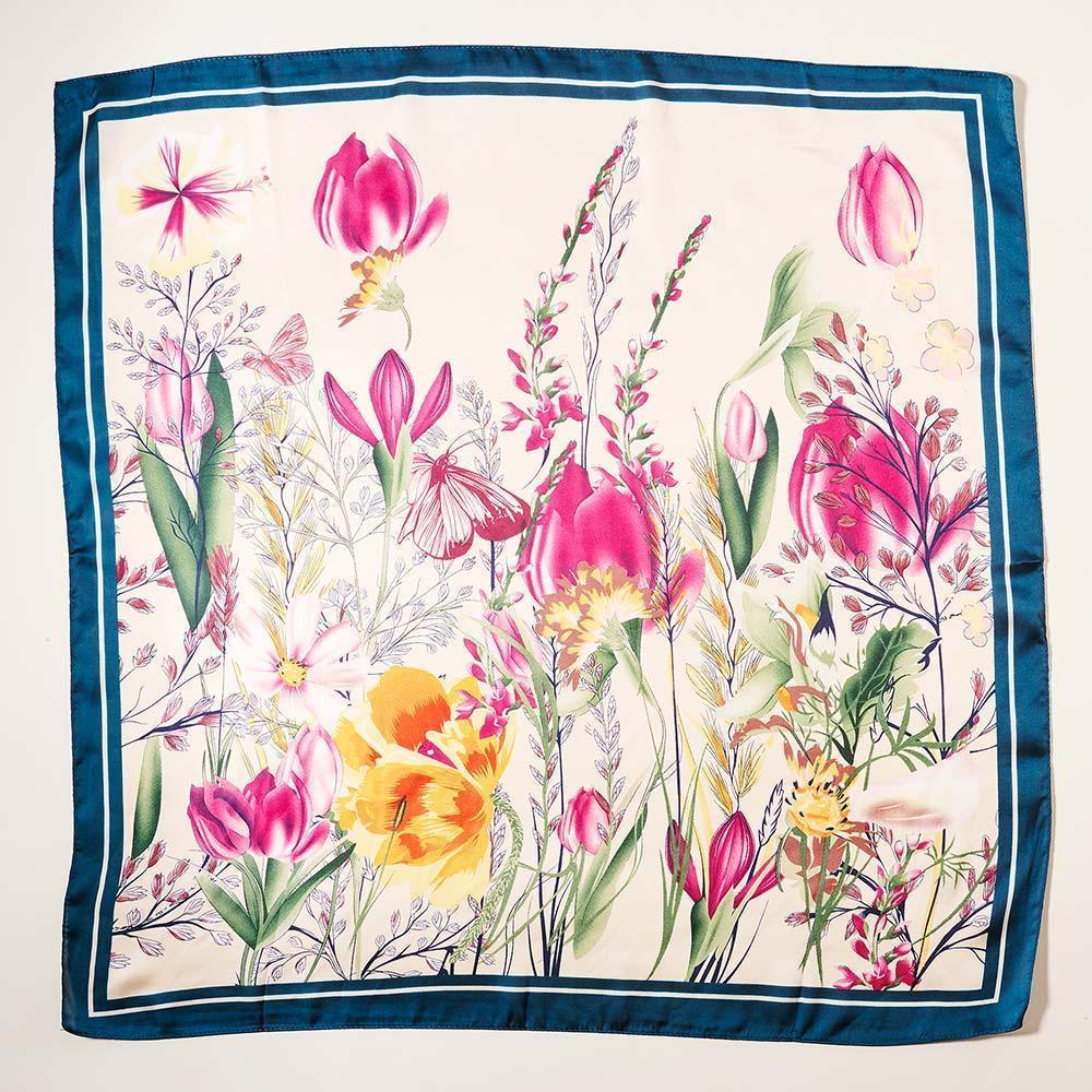 Fuchsia Botanical Flower Butterfly Printed Scarf - Jewelry Store by Erik Rayo