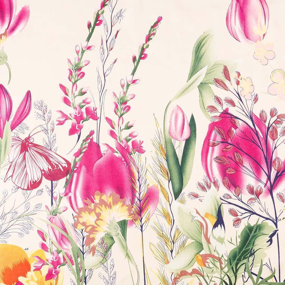 Fuchsia Botanical Flower Butterfly Printed Scarf - Jewelry Store by Erik Rayo