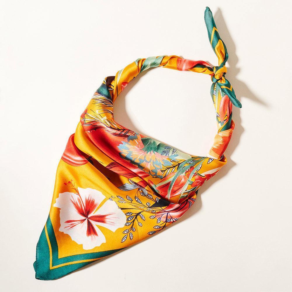 Mustard Botanical Flower Butterfly Printed Scarf - Jewelry Store by Erik Rayo