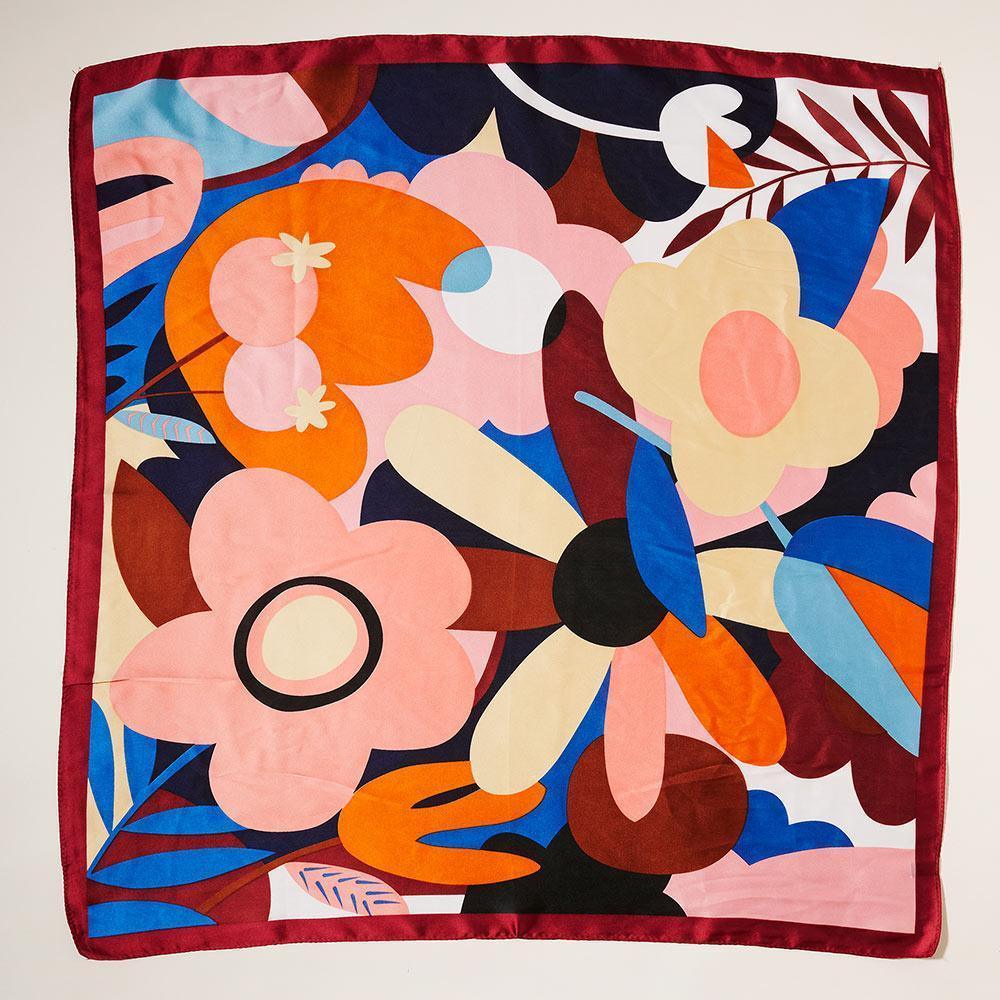 Pink Abstract Flower Printed Scarf - Jewelry Store by Erik Rayo