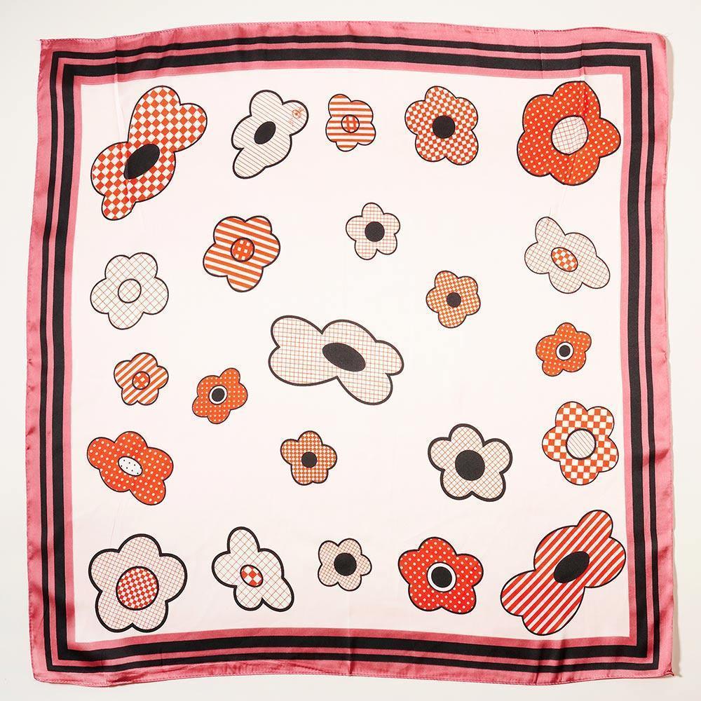 Pink Flower Pattern Printed Scarf - Jewelry Store by Erik Rayo