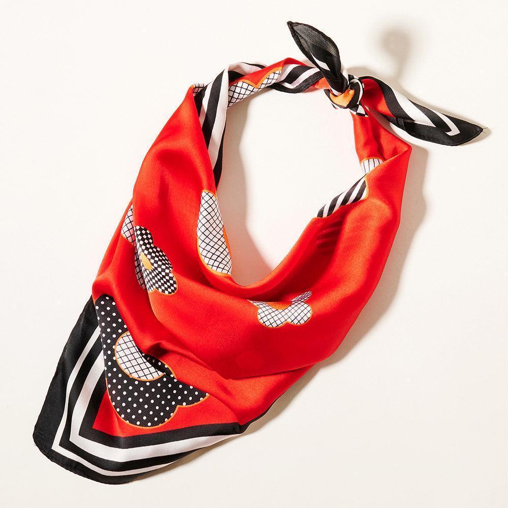 Red Flower Pattern Printed Scarf - Jewelry Store by Erik Rayo