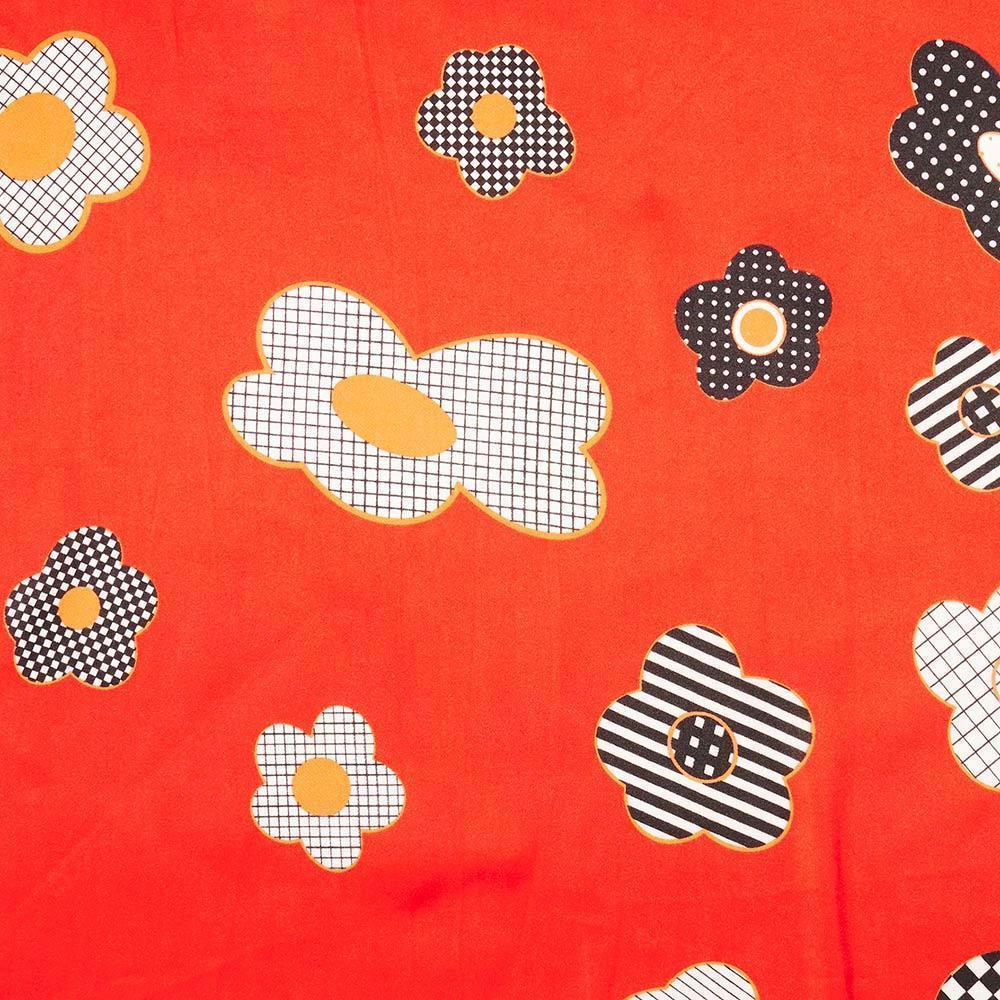 Red Flower Pattern Printed Scarf - Jewelry Store by Erik Rayo