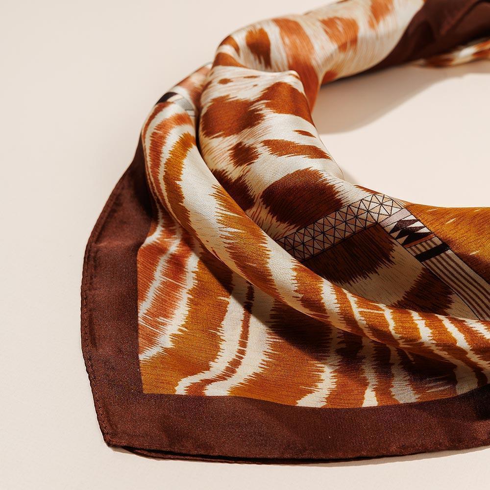 Brown Multi Animal Pattern Print Scarf - Jewelry Store by Erik Rayo