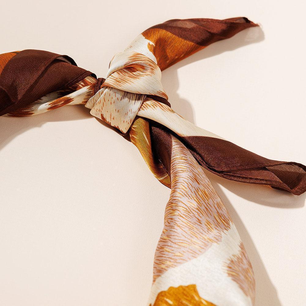 Brown Multi Animal Pattern Print Scarf - Jewelry Store by Erik Rayo