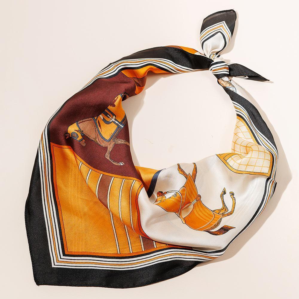 Orange Horse Print Scarf - Jewelry Store by Erik Rayo