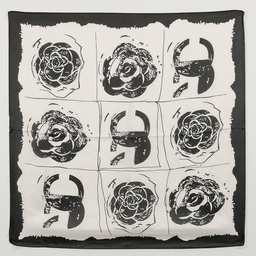 Black Flower Print Scarf - Jewelry Store by Erik Rayo