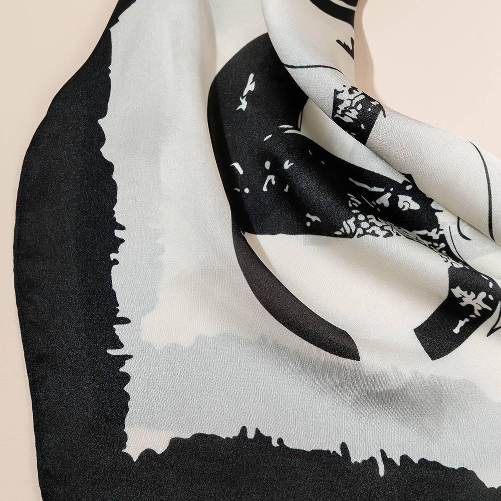Black Flower Print Scarf - Jewelry Store by Erik Rayo