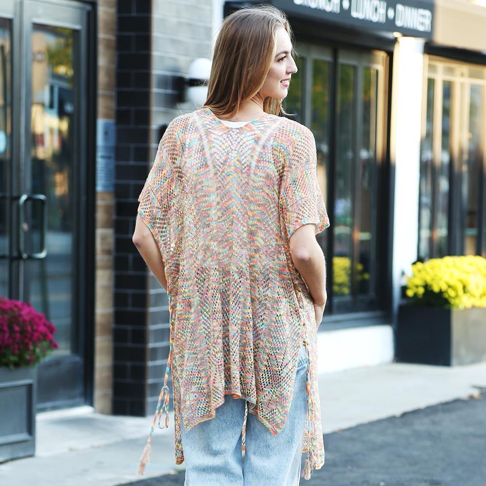 Orange Multicolored Tassel Slip Crochet Cover-Up Dress - Jewelry Store by Erik Rayo
