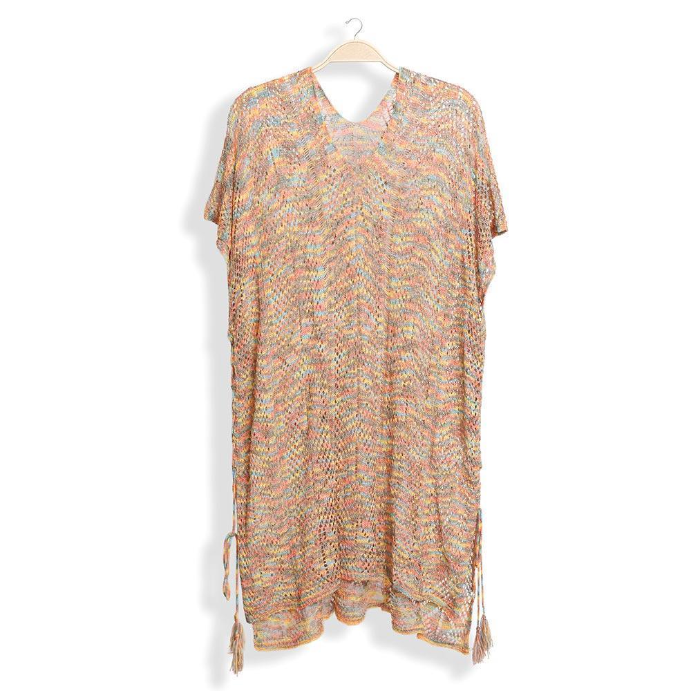 Orange Multicolored Tassel Slip Crochet Cover-Up Dress - Jewelry Store by Erik Rayo