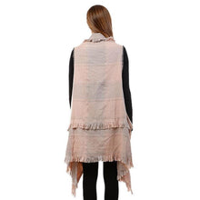 Load image into Gallery viewer, Pink Plaid Fringe Vest
