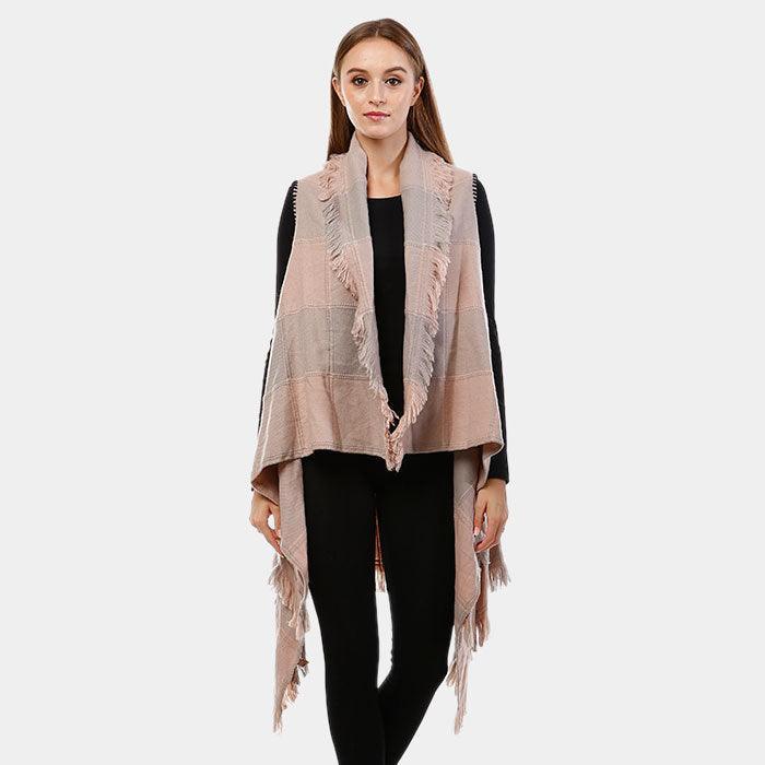 Pink Plaid Fringe Vest - Jewelry Store by Erik Rayo