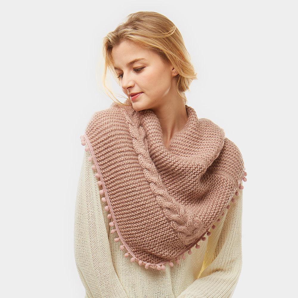 Pink Pom Pom Tube Scarf - Jewelry Store by Erik Rayo