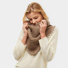 Load image into Gallery viewer, Taupe Pom Pom Tube Scarf
