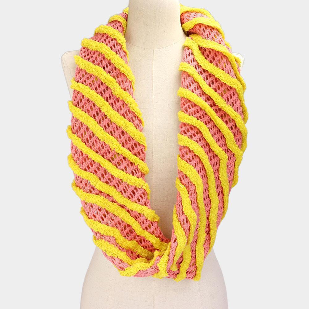Yellow Striped Fishnet Infinity Scarf - Jewelry Store by Erik Rayo