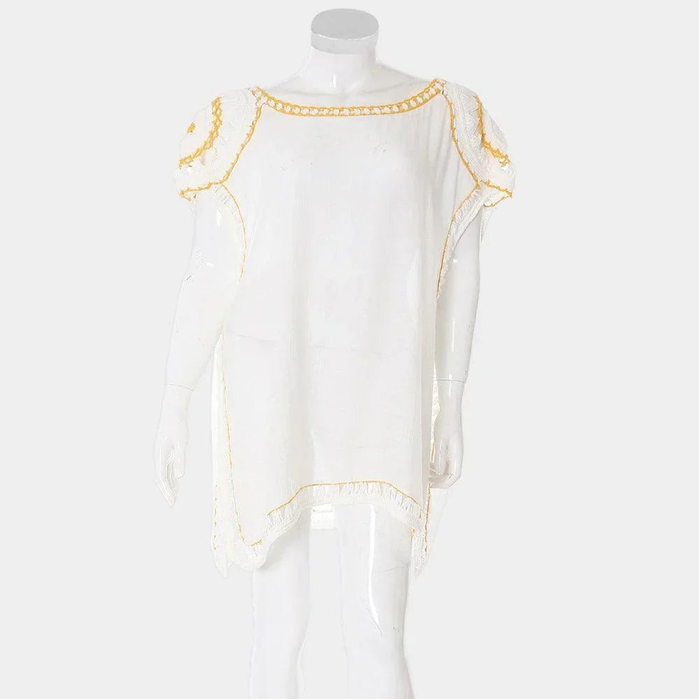 White Crochet Detailed Cover Up - Jewelry Store by Erik Rayo