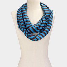 Load image into Gallery viewer, Teal Striped Infinity Scarf
