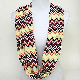Yellow Funky Chevron Polyester Infinity Spring Scarf - Jewelry Store by Erik Rayo