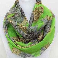 Load image into Gallery viewer, Green Flower Polyester Infinity Spring Scarf
