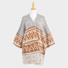 Load image into Gallery viewer, Brown Boho Patterned Poncho
