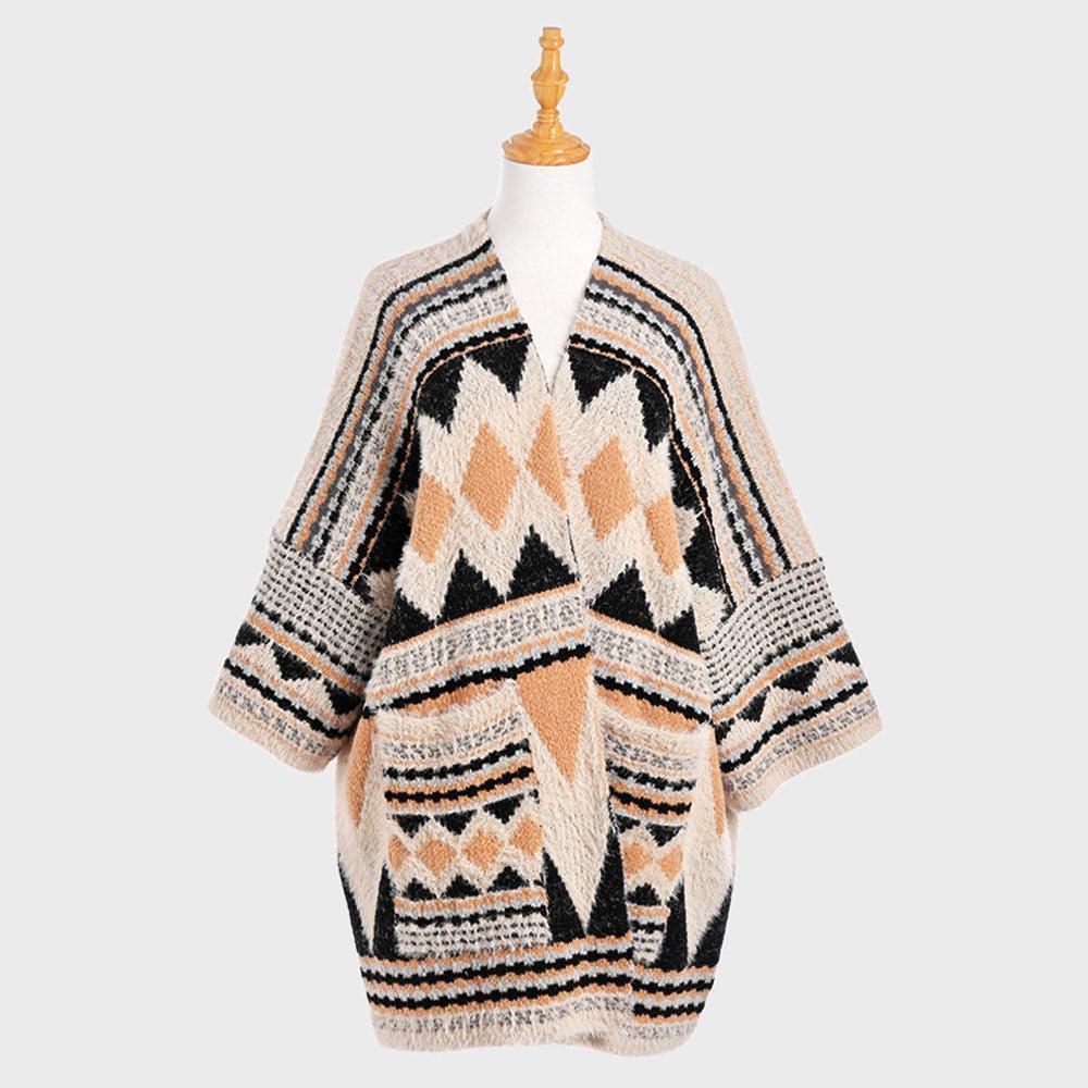 Black Boho Patterned Poncho - Jewelry Store by Erik Rayo