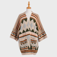 Load image into Gallery viewer, Green Boho Patterned Poncho
