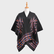 Load image into Gallery viewer, Gray Boho Patterned Front Pockets Poncho
