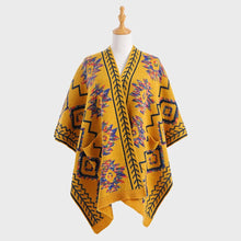 Load image into Gallery viewer, Mustard Boho Patterned Front Pockets Poncho
