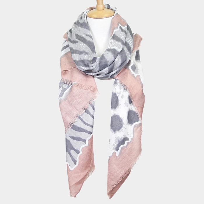 Pink Animal Print Oblong Scarf - Jewelry Store by Erik Rayo