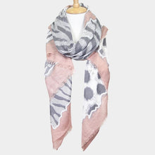 Load image into Gallery viewer, Pink Animal Print Oblong Scarf
