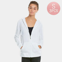 Load image into Gallery viewer, White 3PCS - Solid Thin Zip Up Hoodie Jackets

