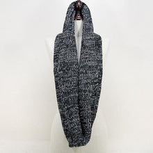 Load image into Gallery viewer, Black Acrylic Knitted Infinity Scarf
