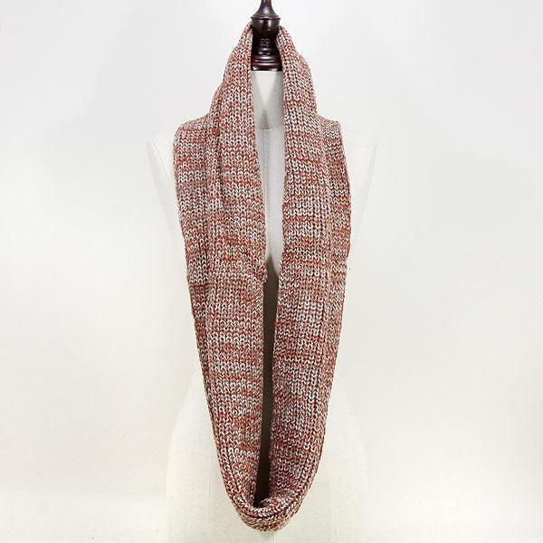 Brown Acrylic Knitted Infinity Scarf - Jewelry Store by Erik Rayo