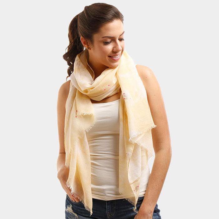 Mustard Glitter Cactus Oblong Scarf