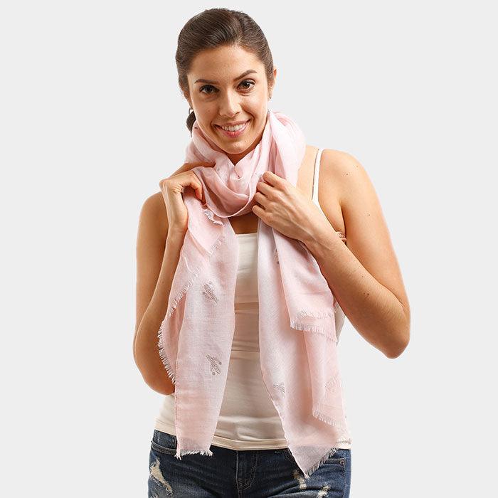 Pink Glitter Cactus Oblong Scarf