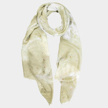 Load image into Gallery viewer, Olive Green Tie Dye Grommet Oblong Scarf
