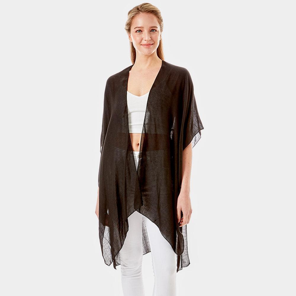 Black 'Bride' Solid Lettering Cover Up Poncho - Jewelry Store by Erik Rayo