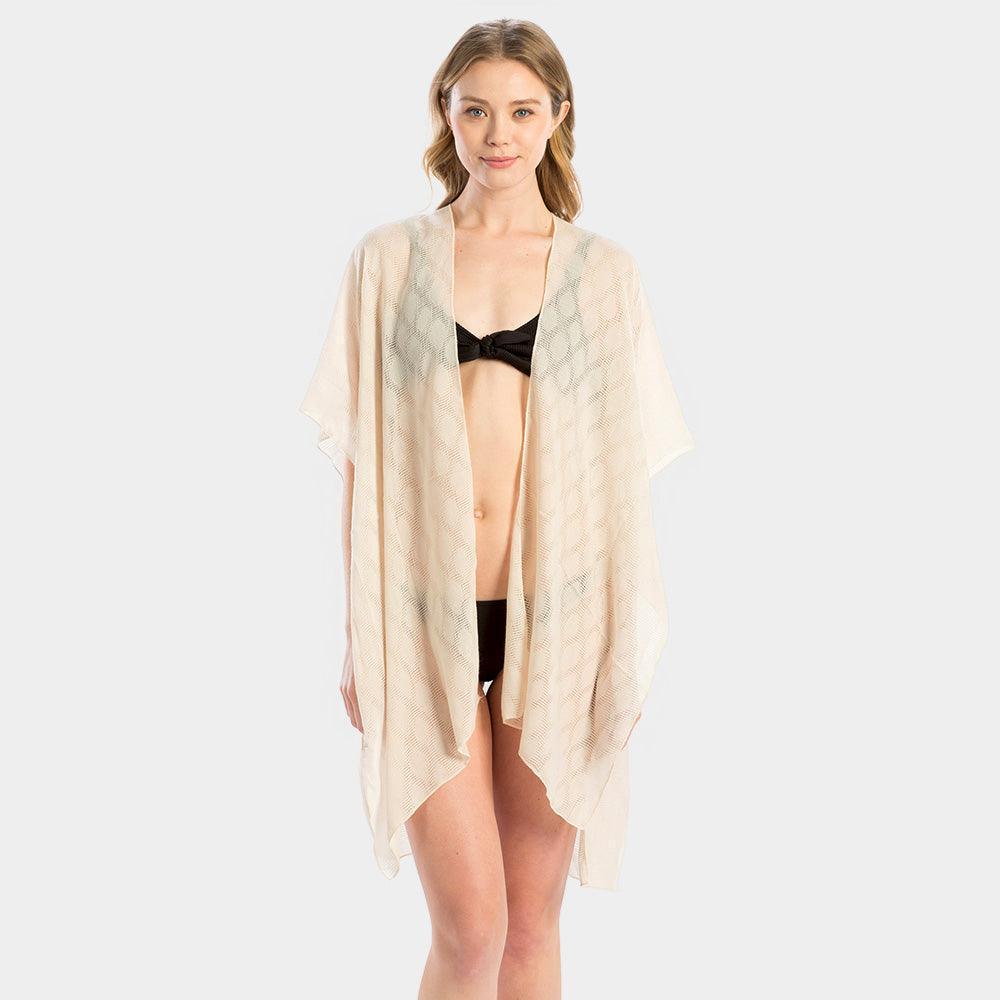 Beige 'Mermaid off Duty' Solid Lettering Cover Up Poncho - Jewelry Store by Erik Rayo