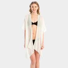 Load image into Gallery viewer, White &#39;Mermaid off Duty&#39; Solid Lettering Cover Up Poncho
