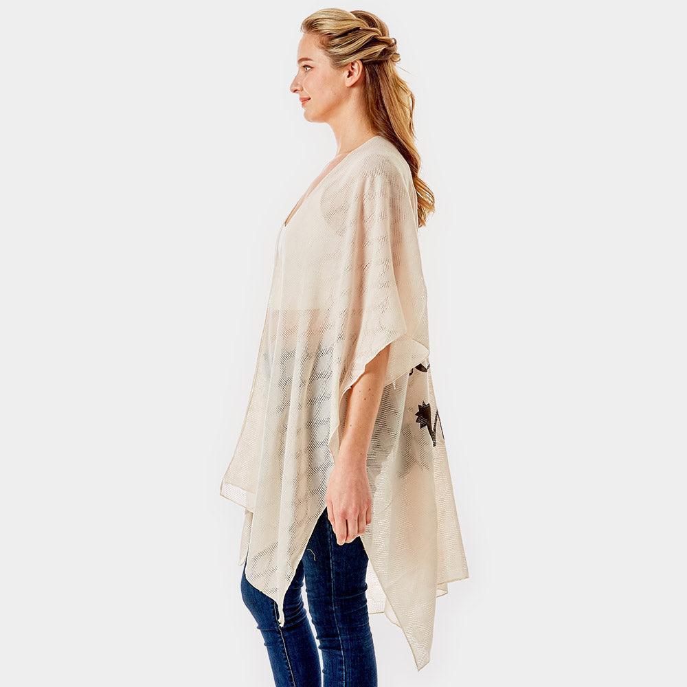 Beige 'I Washed Up Like This' Solid Lettering Cover Up Poncho - Jewelry Store by Erik Rayo