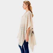 Load image into Gallery viewer, Beige &#39;I Washed Up Like This&#39; Solid Lettering Cover Up Poncho
