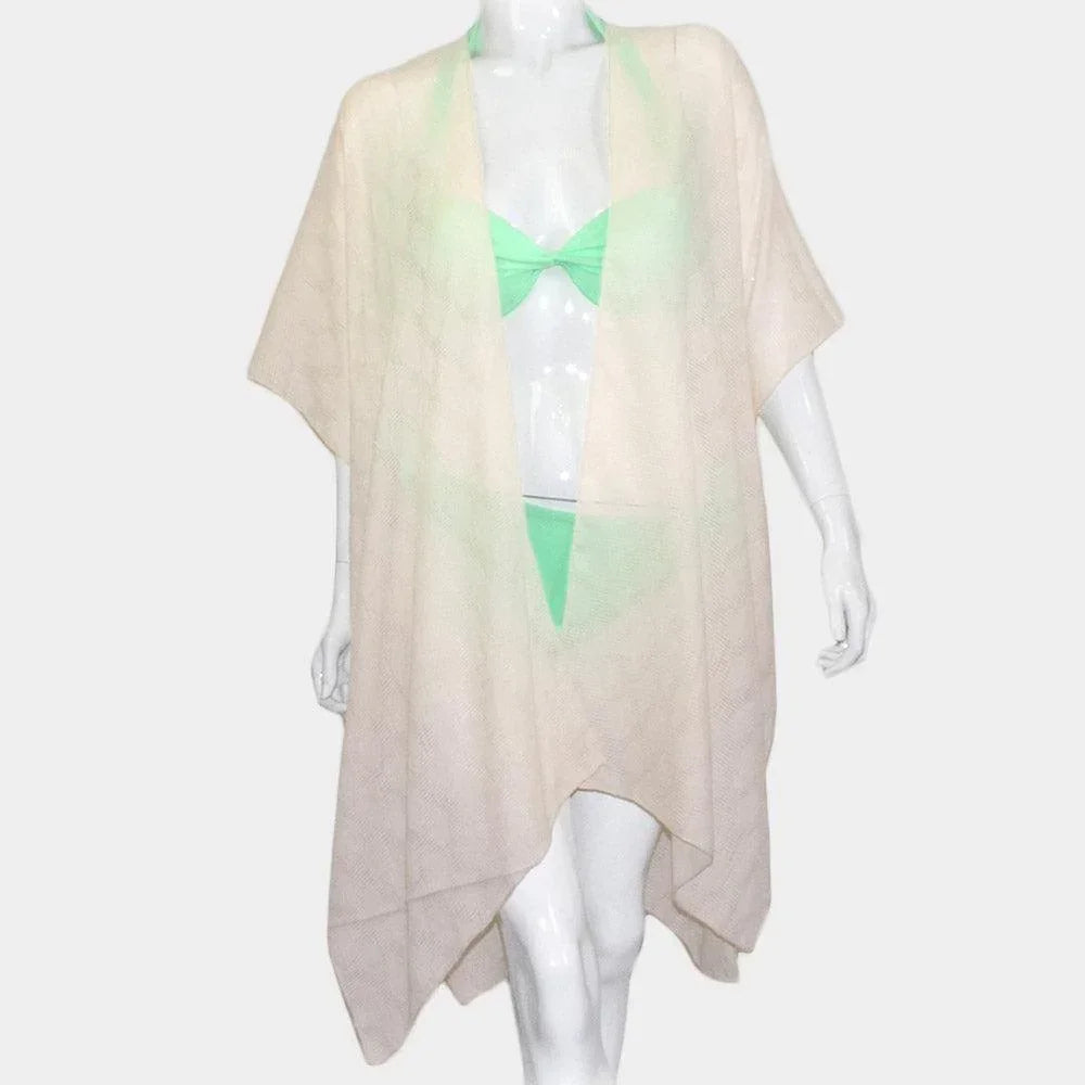 Beige 'I Washed Up Like This' Solid Lettering Cover Up Poncho - Jewelry Store by Erik Rayo
