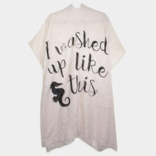 Load image into Gallery viewer, Beige &#39;I Washed Up Like This&#39; Solid Lettering Cover Up Poncho
