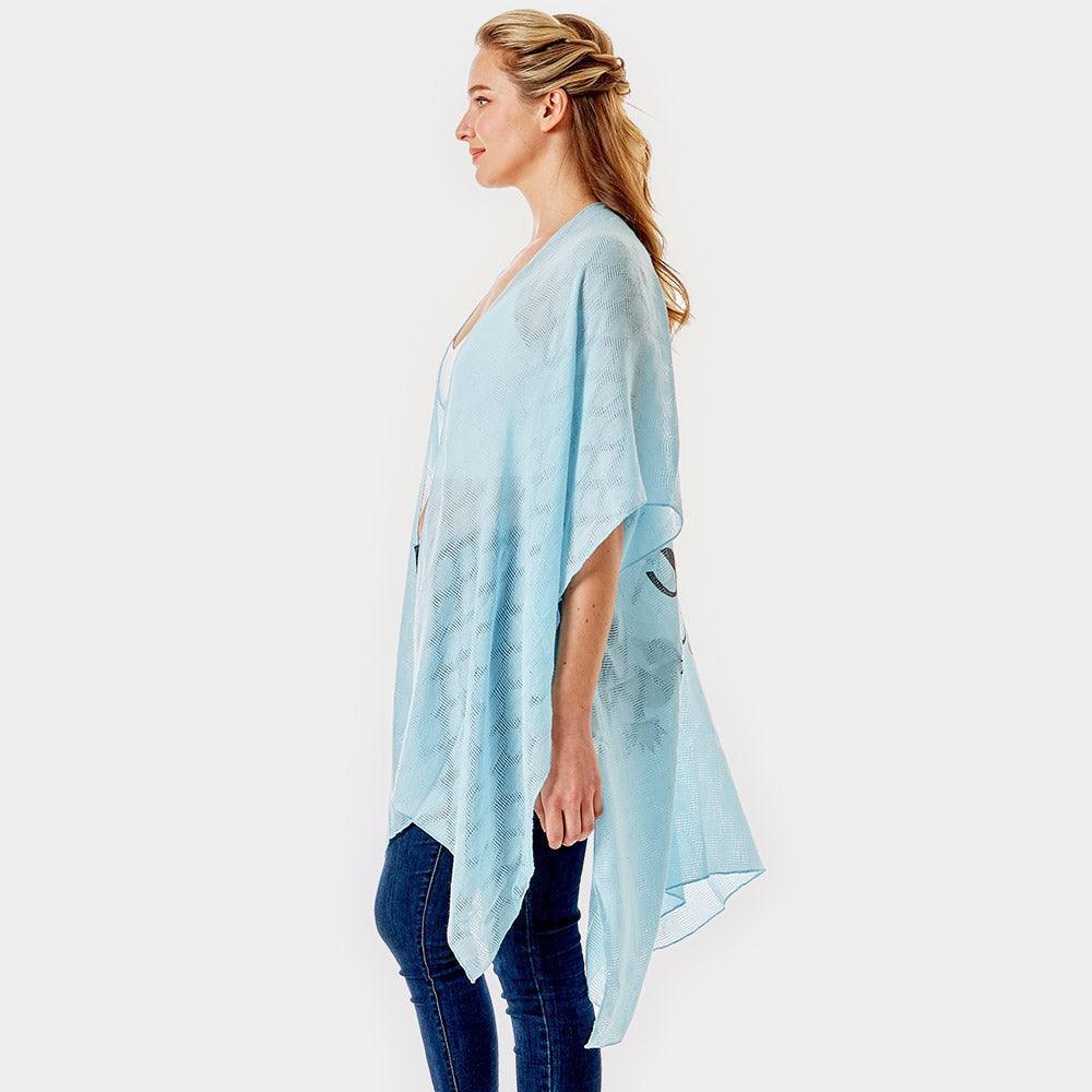 Blue 'I Washed Up Like This' Solid Lettering Cover Up Poncho - Jewelry Store by Erik Rayo