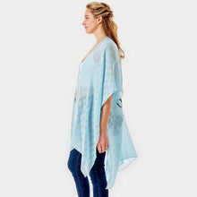 Load image into Gallery viewer, Blue &#39;I Washed Up Like This&#39; Solid Lettering Cover Up Poncho
